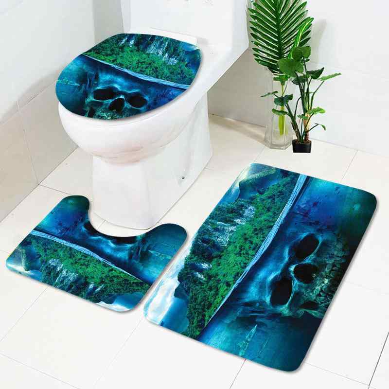 シャワーカーテン トイレマット タペストリー セット 高精細 デジタルプリント 風景柄 極ふわ フランネル ポリエステル 欧米風 ライトラグジュアリー 滑り止め バスルーム インテリア