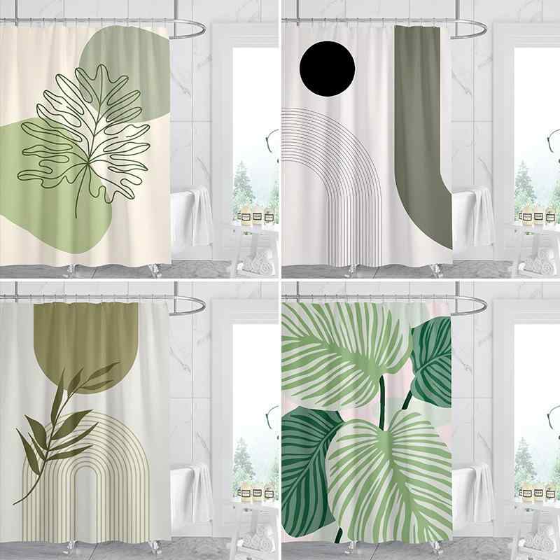 シャワーカーテン バスカーテン インスタ風 観葉植物柄 ボタニカルデザイン ポリエステル 防水 浴室 お..