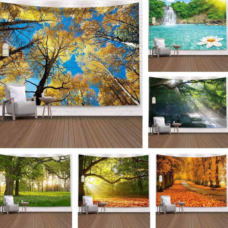 タペストリー 森林 風景 自然 壁掛け布 ポリエステル素材 洗える インテリア 装飾 リビング 寝室 子供..