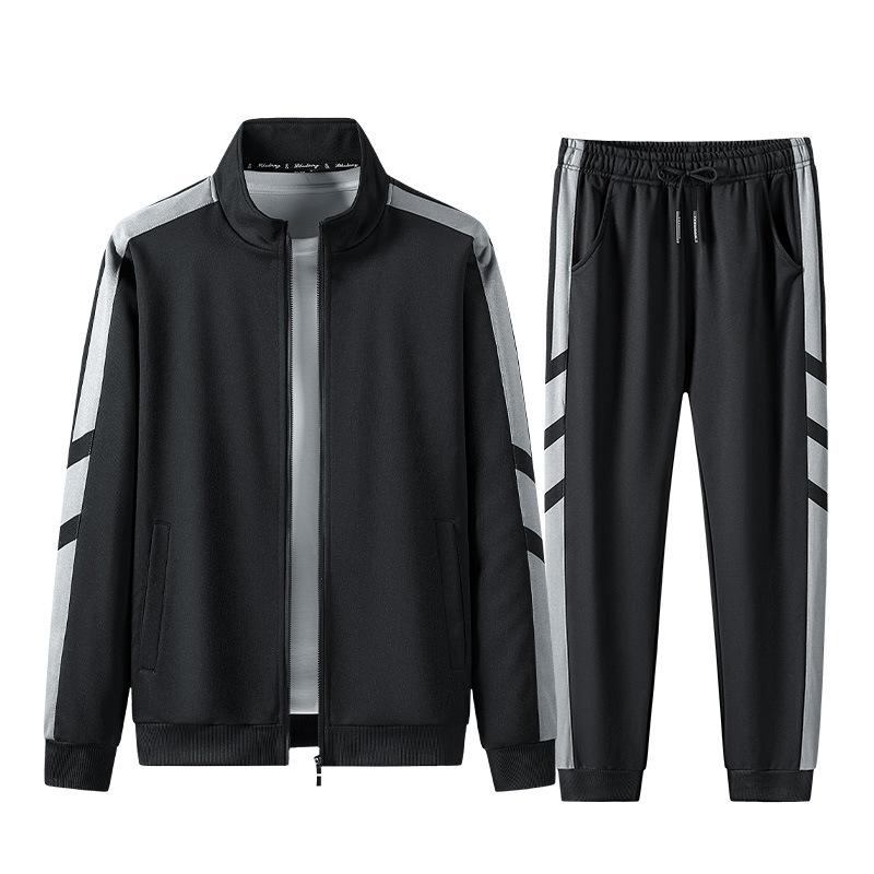 スウェット セットアップ メンズ 春秋 カジュアル スポーツ スタンドカラー ジップアップ 長袖 ロングパンツ 2点セット ポリエステル 快適 ストレート ジョガーパンツ