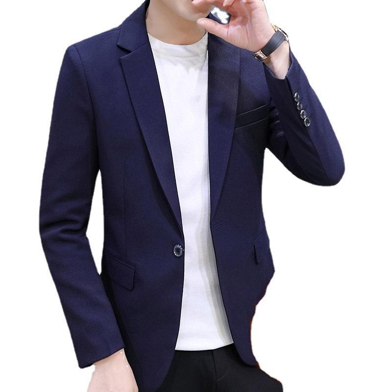 テーラードジャケット メンズ 裏起毛 厚手 スリム 細身 秋冬 カジュアル ビジネス 韓国風 大きいサイズ対応 ポリエステル混 シングルボタン