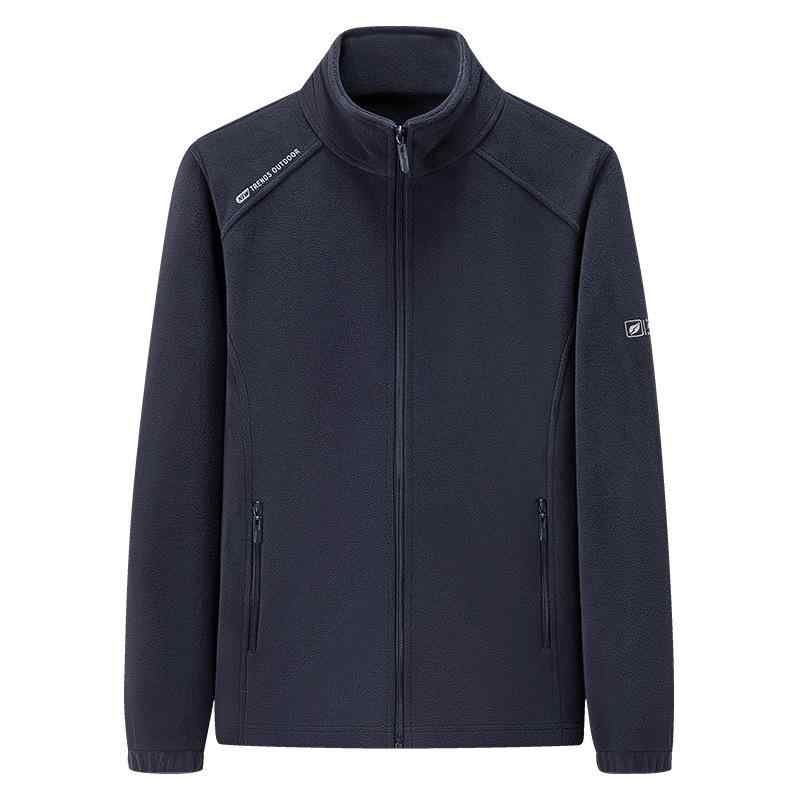 フリースジャケット メンズ レディース ユニセックス 秋冬 保温 防寒 厚手 裏起毛 アウトドア スポーツ ランニング ウォーキング トレーニング 前開き 無地 フードなし ポリエステル