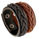 ブレスレット メンズ レディース レトロ 欧米風 編み込み 牛革 手作り 革製 黒 茶色 カジュアル ファッション おしゃれ ギフト プレゼント