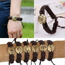 ブレスレット 男女兼用 レトロ 編み込み 本革 レザー 12星座 選べる モチーフ 誕生日 プレゼント 記念日 ギフト 12色展開 ファッション アクセサリー