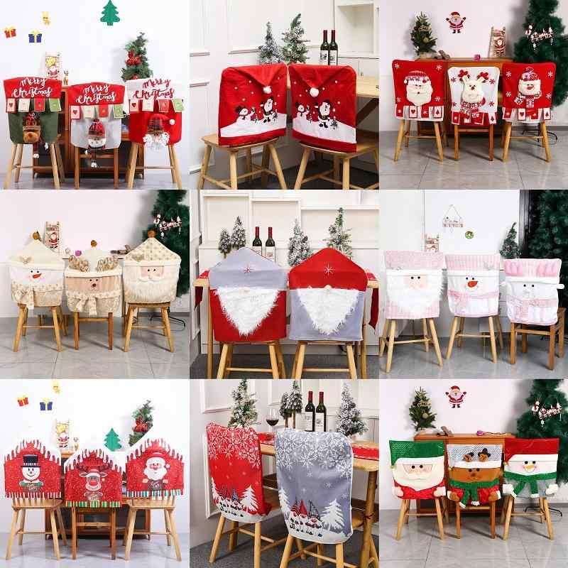 Ceremony, Events Services - 椅子カバー クリスマス 立体 キャラクター ニット サンタ 雪だるま トナカイ かわいい 布製 ダイニング 食卓用 デコレーション 赤 ピンク ゴールド カラフル リネン風 スパンコール おしゃれ 欧風