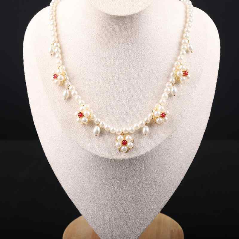 ネックレス レディース モダンチャイニーズ レトロ ビーズ タッセル 瓔珞 しなやか シンプル イミテーションパール チューリップ フラワーモチーフ 文芸風 漢服 馬面スカート 和装 アクセサリー イベント 衣装 コスプレ 普段使い 首飾り
