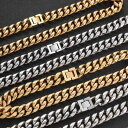 ネックレス メンズ ブレスレット セット ステンレス キューバンチェーン 幅広 ヒップホップ 欧米風 ジュエリーバックル 電気メッキ加工