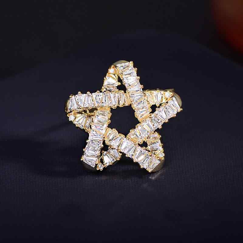 ブローチ レディース ジルコニア スターモチーフ 韓国風 おしゃれ シンプル エレガント 個性的デザイン 電気メッキ加工 高級感 スーツ フォーマル ドレス 通勤 OL