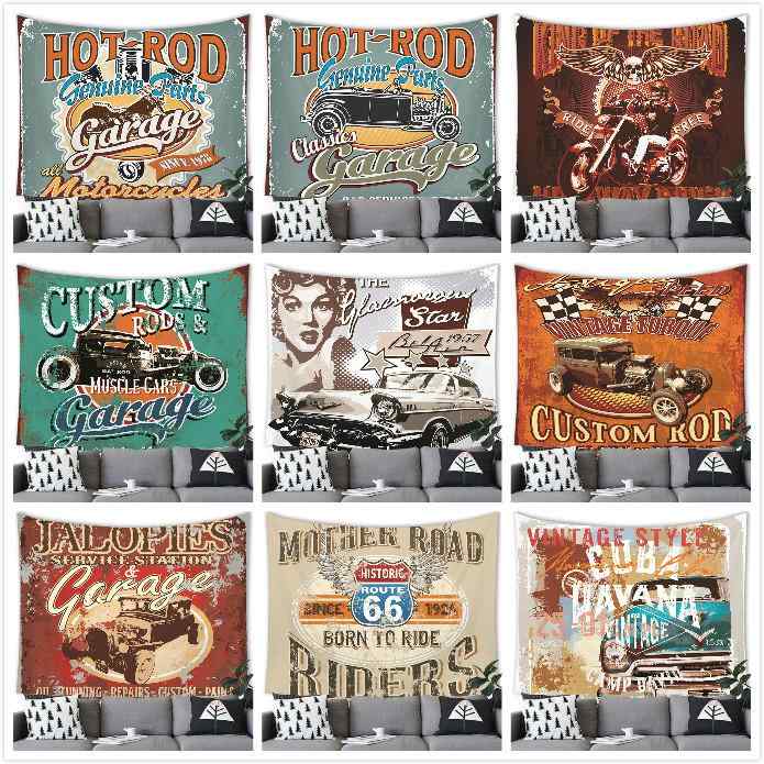 タペストリー アメリカン 車 レトロ ヴィンテージ ピーチスキン 壁掛け おしゃれ インテリア リビング ..