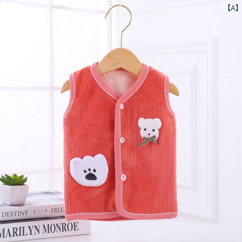 ベスト 新生児 ベビー キッズ 男の子 女の子 子供服 秋冬 厚手 フリース 保温 暖かい インナー アウタ..