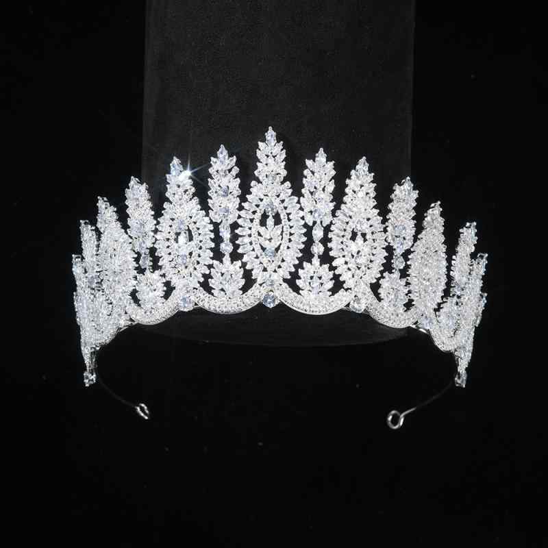 ティアラ レディース ジルコニア 電気メッキ加工 シルバー 結婚式 ウェディング ブライダル 誕生日 卒業式 謝恩会 発表会 クラウン 王冠 ヘッドドレス 髪飾り シンプル 欧米風