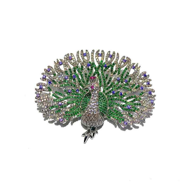 楽天セキュアデポブローチ レディース 孔雀モチーフ 豪華 華やか 上品 高見え エレガント 輝く 銅製 赤色 緑色 ジャケット コート ドレス ワンピース セレモニー フォーマル パーティー 結婚式 入学式 卒業式 おしゃれを彩るアクセサリーピン