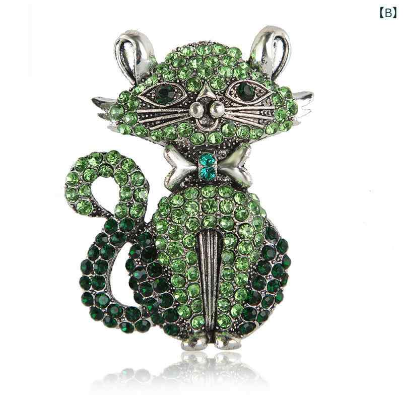 ブローチ レディース ジルコニア ペルシャ猫 ネコモチーフ かわいい おしゃれ 動物...