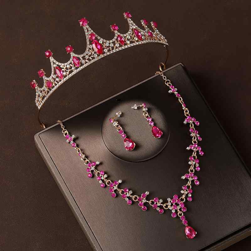 アクセサリーセット レディース クラウン ヘッドドレス ティアラ 3点セット シンプル 上品 エレガント ..