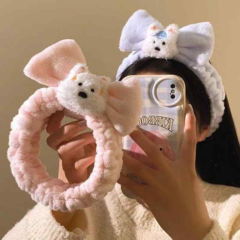 ・カテゴリ: ヘッドウェア、・スタイル: 韓国風、・主な素材: 布、・種類: ヘアバンド、カチューシャ、・対象: レディース、・デザイン: 動物モチーフ、・柄: チェック、・カラー展開: ホワイト、ピンク、ブルー、・流行要素: 蝶結び