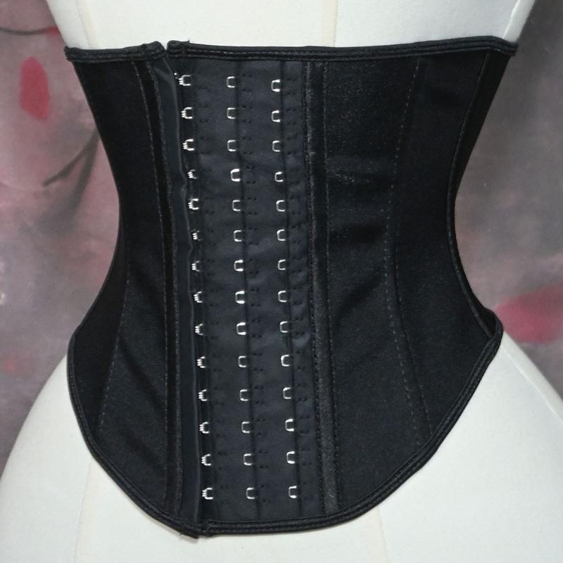 ウエストシェイパー レディース 女性用 スリーインワン ウエストニッパー コルセット 前長後短デザイン ヒップアップ 筋トレ トレーニング用 補正下着 シェイプアップ 光沢シャイニーブラック 黒 薄手 オールシーズン