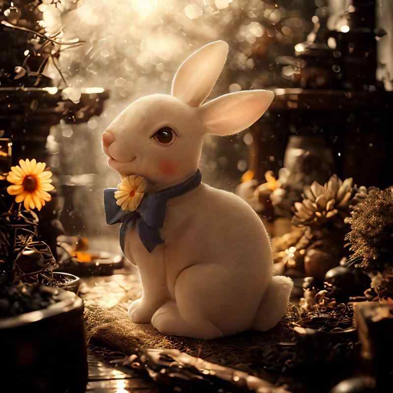 ガーデン ソーラーライト かわいい カートゥーン ウサギ 蝶々 樹脂製 置物 オーナメント 庭 玄関 屋外 ..