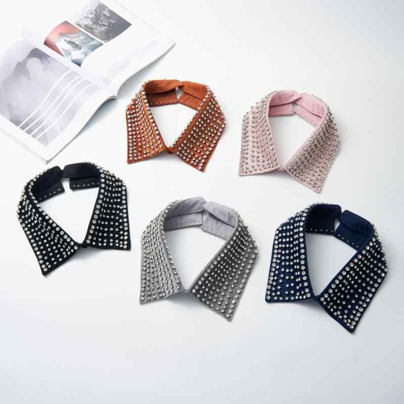 付け襟 レディース 重ね着 ベロア ビーズ スパンコール ジルコニア装飾 高品質 オールマッチ ユニーク ..