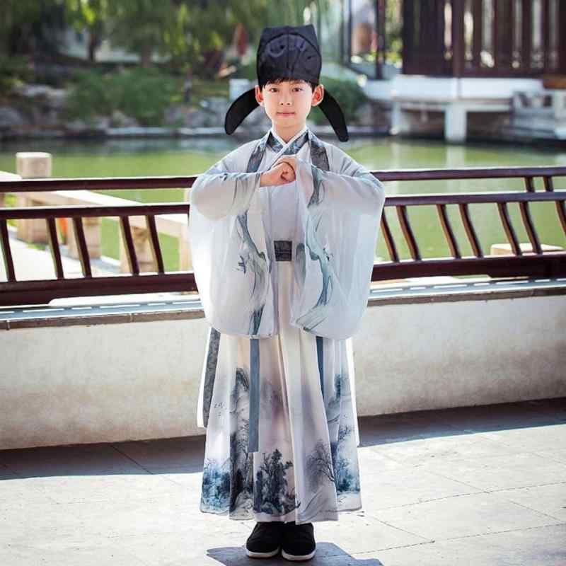 キッズ 男の子 漢服 宋代 中国風 古典衣装 若様風 貴公子 書生 詩人 朗読 発表会 舞台 イベント 衣装 ..