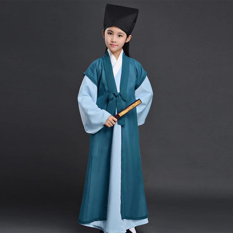 漢服 キッズ 子供 男の子 女の子 男女兼用 書生服 古風衣装 伝統衣装 コスチューム 発表会 演劇 パフォ..