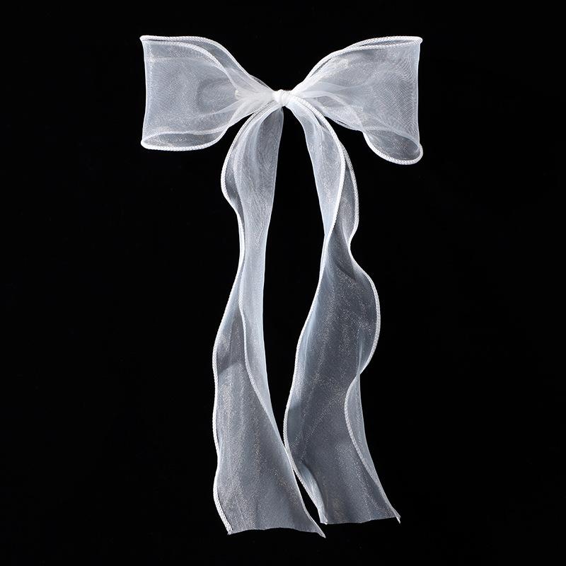 ウェディング ベール 花嫁 ブライダル シンプル リボン ドレープ ロングリボン ナチュラル レトロ フェ..