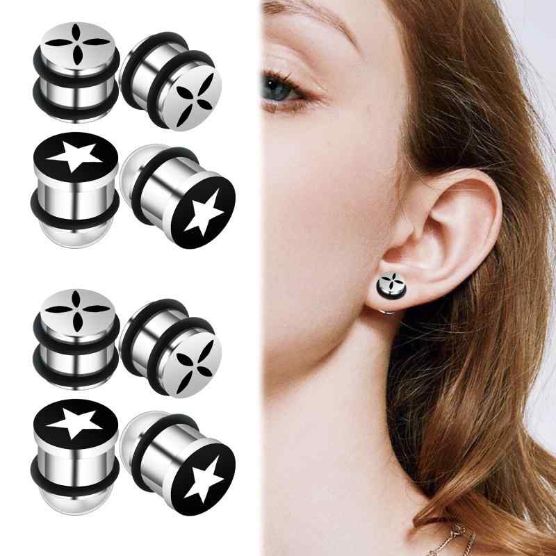 ボディピアス 男女兼用 低アレルギー サージカルステンレス バーベル 拡張ピアス 電気メッキ加工 ブラック おしゃれ ストリート 欧米スタイル