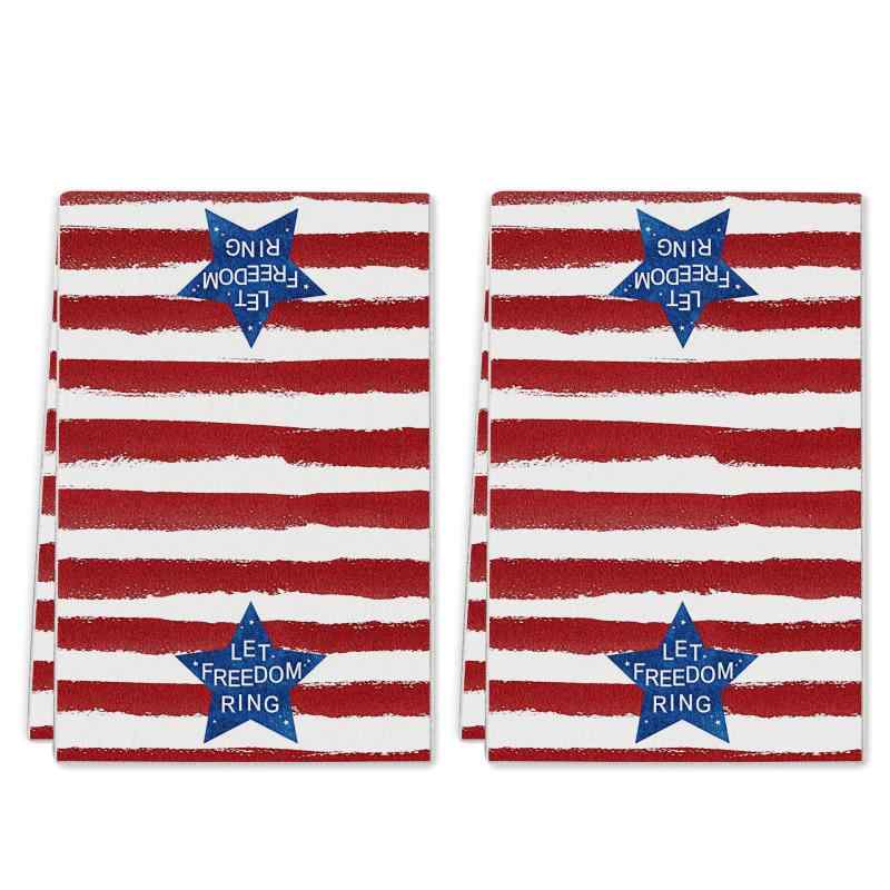 ふきん 吸水性 多機能 マイクロファイバー 独立記念日プリント 祝日飾り 家庭用 台所用 食器洗い 掃除..