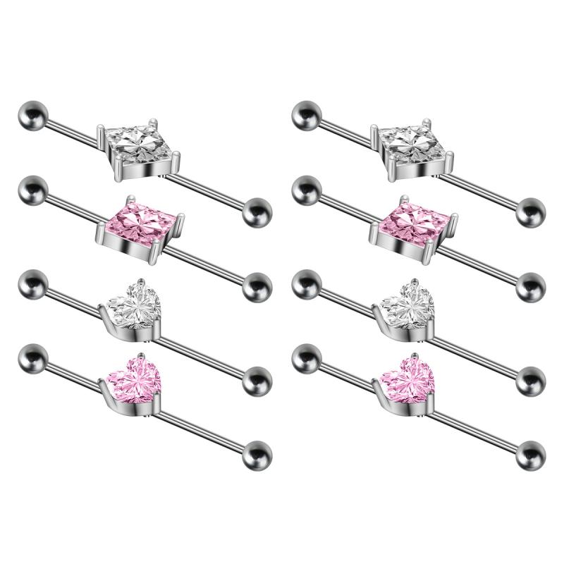 ピアス 男女兼用 ユニセックス 星 スクエア ジルコニア 軟骨ピアス 耳骨ピアス ロングイヤーカフ イヤ..