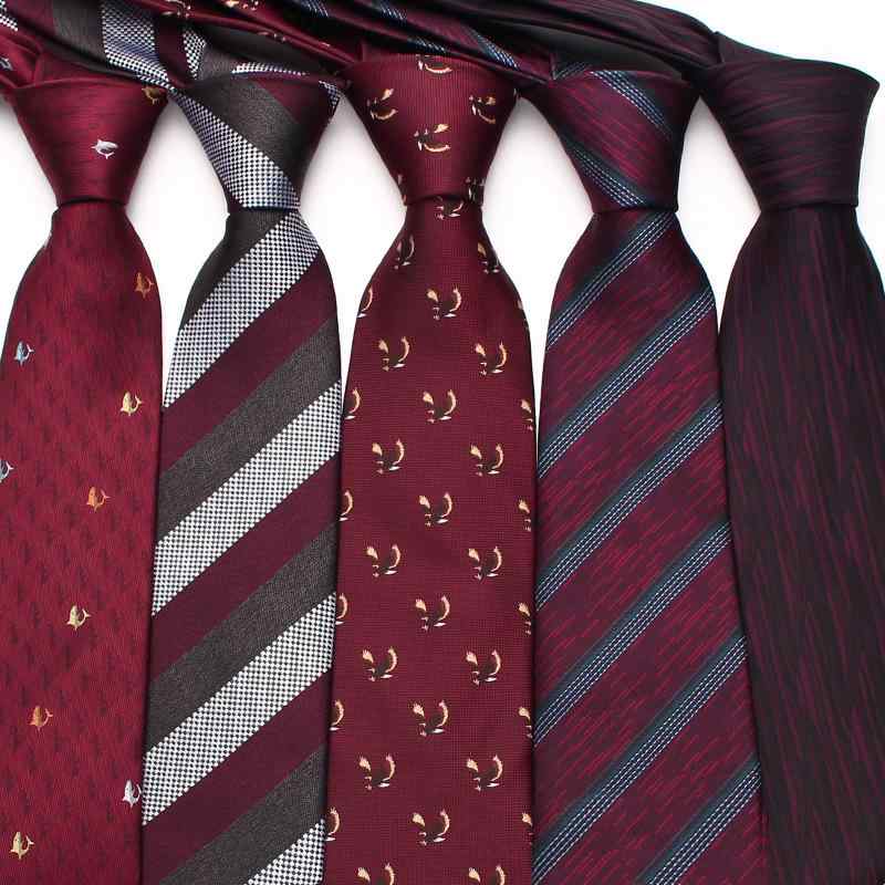C, L, R, W - ネクタイ メンズ フォーマル ビジネス 結婚式 新郎 披露宴 パーティー ワインレッド 上品 ポリエステル 8cm幅 花柄 水玉 ペイズリー