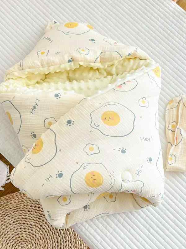 抱っこ布団 おくるみ 新生児 ベビー 赤ちゃん 快適 通気性 ドット柄フリース 凹凸加工 綿100% しわ加工..