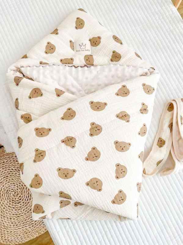 おくるみ ベビー 新生児 赤ちゃん 純綿 コットン キルティング 厚手 もこもこ素材 キャラクタープリン..