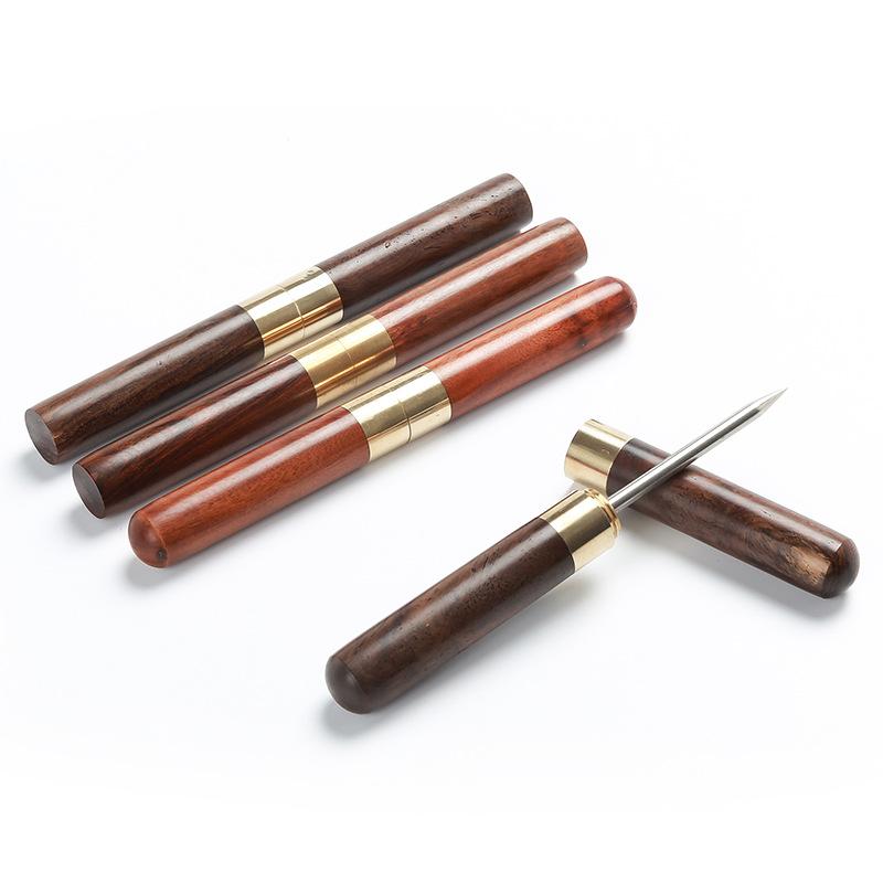 茶道具 天然木製 プーアル茶刀 茶針 茶葉崩し専用 固形茶用 高級素材 花梨木 黒檀木 頑丈で耐久性のあ..