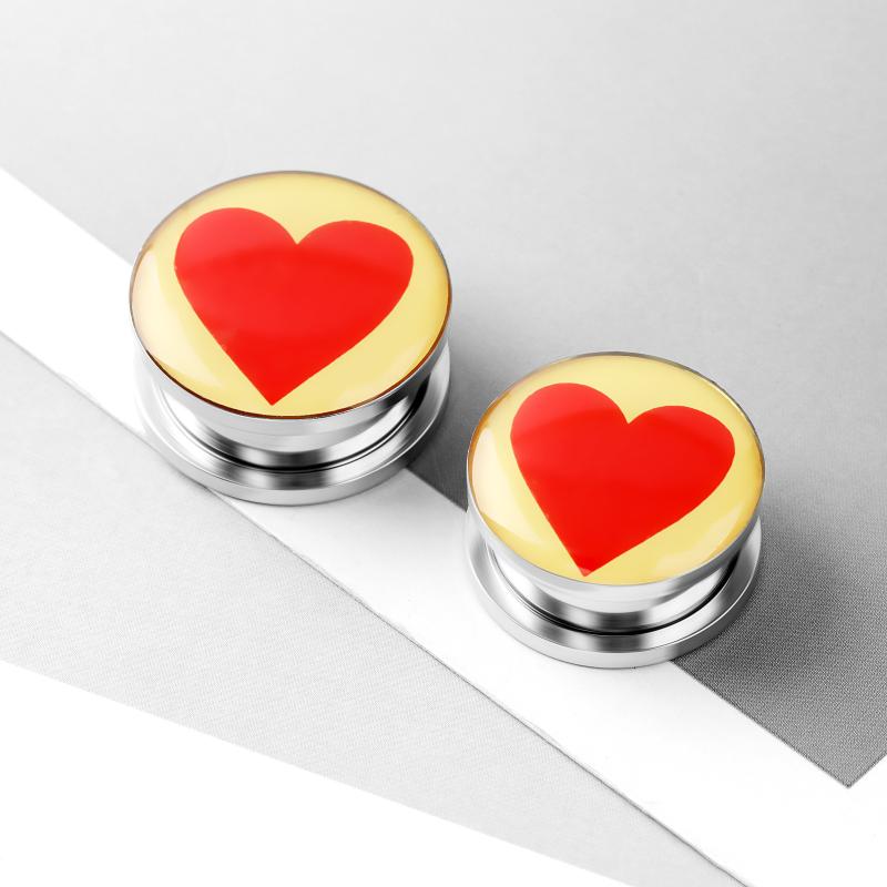 ボディピアス メンズ レディース 男女兼用 おしゃれ 個性的 ハート イヤーゲージ ステンレス 電気メッ..