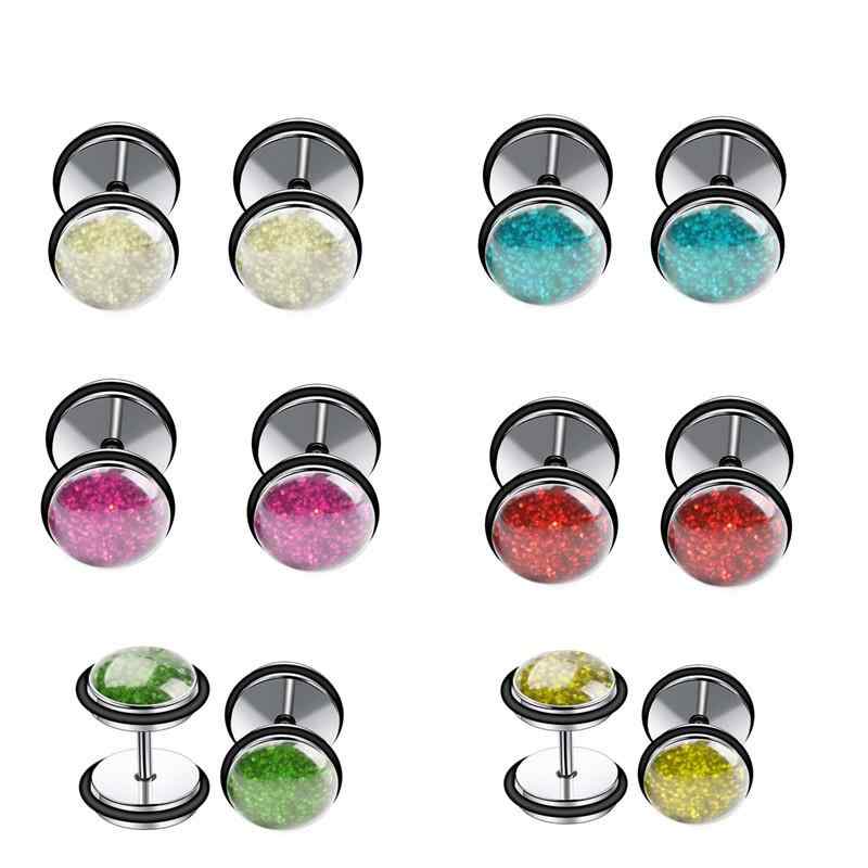 ボディピアス 男女兼用 ユニセックス 個性的 ステンレス エナメル ダンベル型 シャイニー 軟骨ピアス 幾何学模様 円形 ラウンド ファッションアクセサリー カラバリ豊富