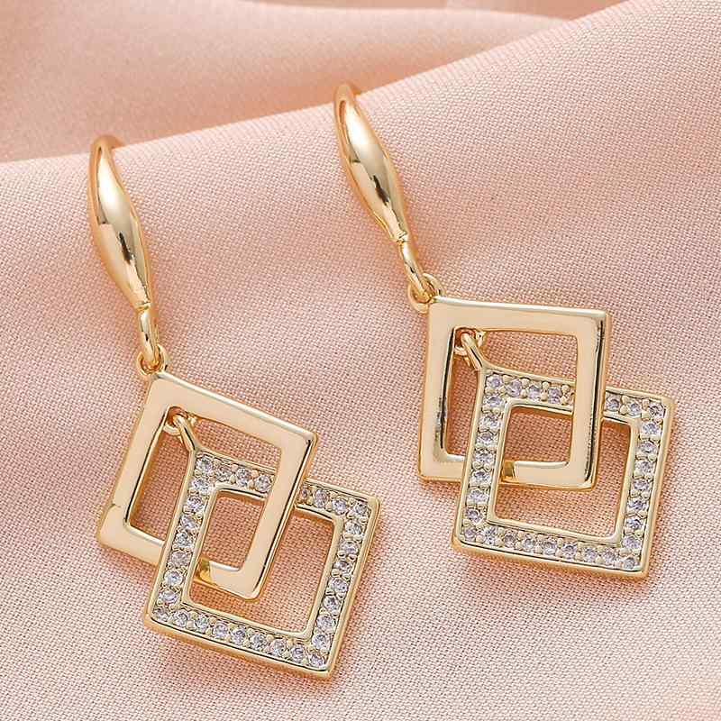 ピアス レディース 幾何学 ジオメトリック 重ね付け ひし形 スクエア 上品 エレガント 個性的 シンプル トレンド ショート ドロップ 繊細 ジルコニア 14KGP S925ポスト