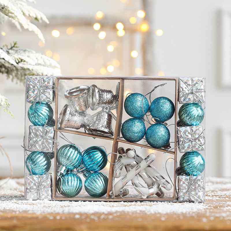 クリスマスオーナメント カラフルボール 29個セット クリスマスツリー飾り付け デコレーション プラスチック製 軽量 割れにくい 電気メッキ加工 光沢 パーティー イベント 装飾