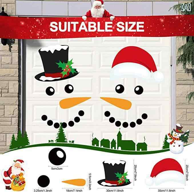 セキュアデポのマグネット クリスマス 雪だるま サンタクロース かわいい 反射式 PVC 簡単設置 車用 ガレージ 冷蔵庫 ドア インテリアデコレーション 飾り｜アングル2