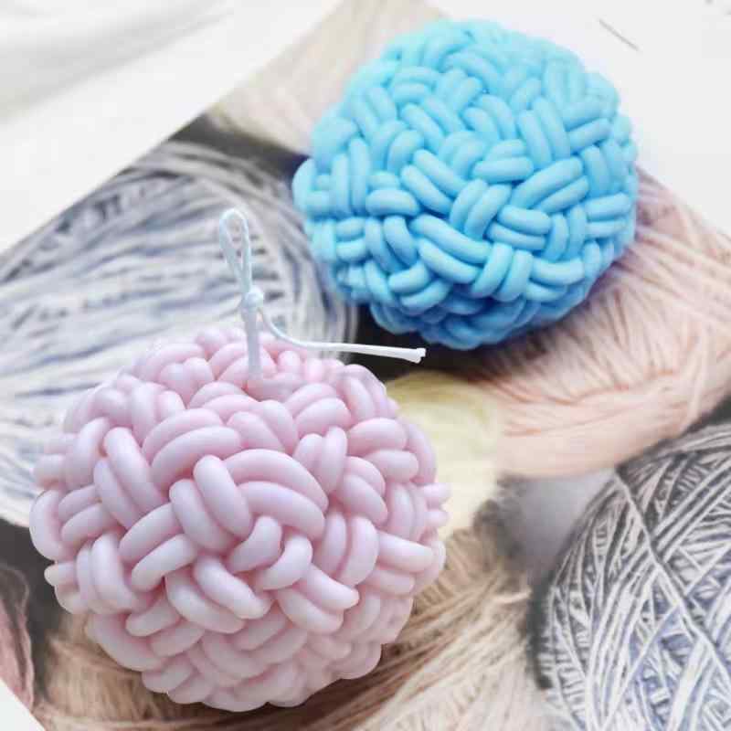 シリコンモールド DIY ハンドメイド 手作り 立体 もこもこ毛糸玉 アロマキャンドル アロマワックスバー..