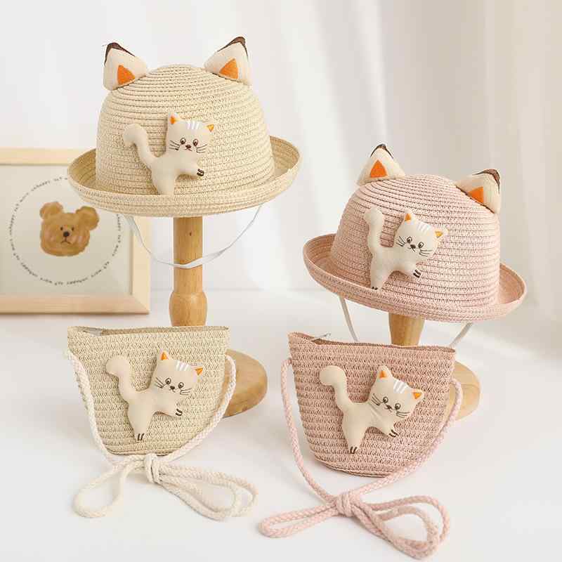 麦わら帽子 キッズ 男の子 女の子 ベビー 日よけ 日焼け防止 通気性 つば広 夏 カートゥーン かわいい ..