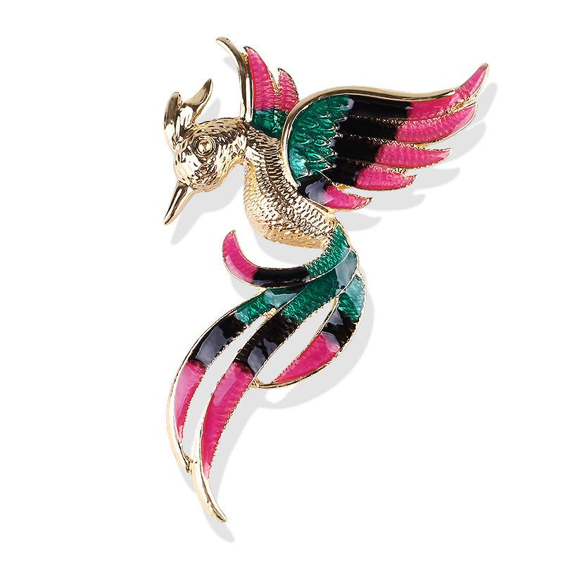 ブローチ レディース 韓国風 おしゃれ かわいい フェニックスモチーフ 合金製エナメル 電気メッキ加工 スーツ ジャケット コート ドレス ワンピース バッグ 帽子 ストール 普段使い オフィス フォーマル 結婚式 卒業式 入学式 プレゼント ギフト
