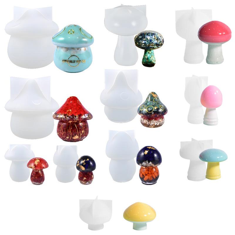 シリコンモールド 高品質 立体ハウス キノコ 収納ボックス 手作り DIY 石膏 セメント アロマ レジン オ..