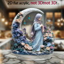 置物 レディース バレンタインデー ギフト プレゼント 新月 ムーン オブジェ 高級感 2D アクリル フラワーデザイン 卓上 デコレーション 飾り かわいい ...