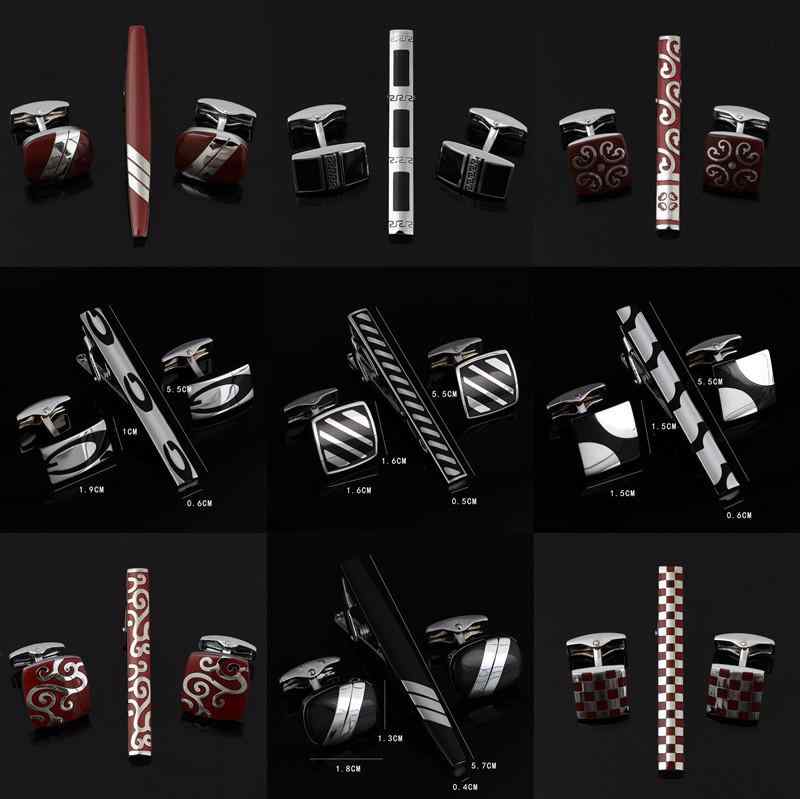 メンズ 男性用 高級感 レトロ ヴィンテージ 銅製 電気メッキ加工 カフスボタン ネクタイ ネクタイピン 3点セット ビジネス カジュアル 結婚式 フォーマル ギフト プレゼント(x2)(4)