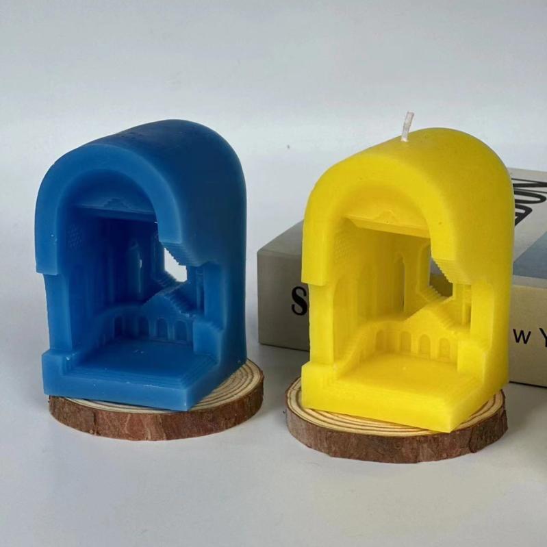 Cake Mold - シリコンモールド 宮殿デザイン アロマストーン キャンドル 石膏 手作り DIY クラフト ハンドメイド モダン おしゃれ 不規則なフォルム 抜き型 再利用可能 インテリア雑貨 プレゼント ギフト 贈り物