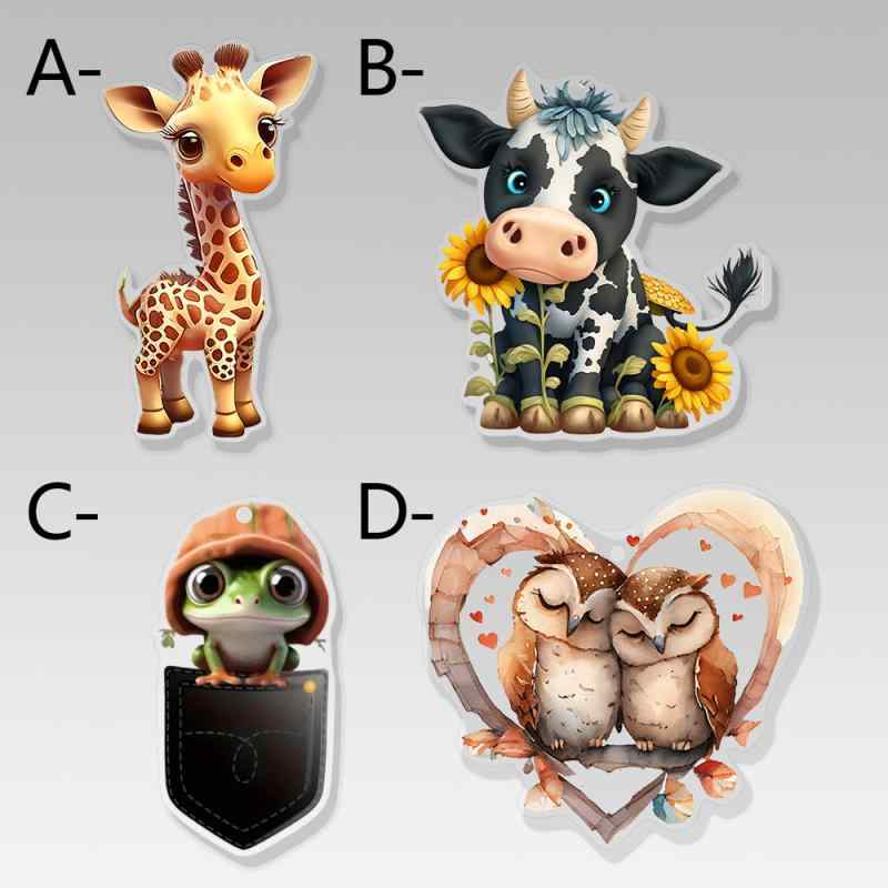 キーホルダー かわいい アニマル キャラクター リアル 立体 クマ ブタ 動物モチーフ アクリル製 車のキーチェーン バックミラー カーアクセサリー バッグチャーム おしゃれ プレゼント ギフト 飾り(x2)