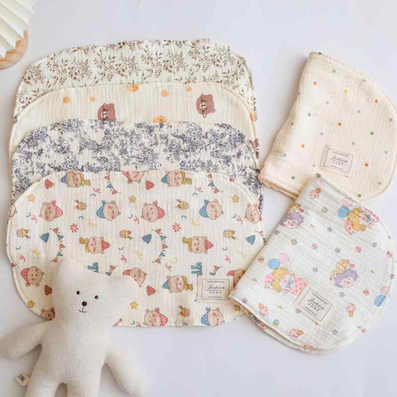 Cotton （Patterned Cloth） - 枕 ベビー 新生児 赤ちゃん 0〜6ヶ月用 8重ガーゼ 綿100% 雲形 やわらか ふわふわ キャラクタープリント 洗える 通気性 かわいい