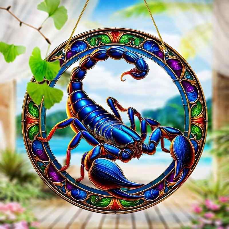 吊り飾り サソリ アクリル製 サンキャッチャー 神話生物モチーフ カラフル エレガントなインテリア 窓辺 玄関 車内の装飾品 オーナメント(x2)