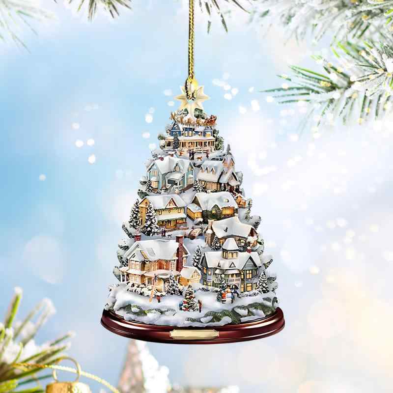 オーナメント クリスマス 2D アクリル 人物 キャラクターデザイン 車用バックミラー 吊り下げチャーム クリスマスツリー 装飾品(x2)