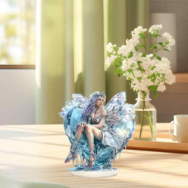 インテリア雑貨 励まし 癒し 台座付き アクリル製 美しい 氷のプリンセス クリスマス 卓上置物 プレー..