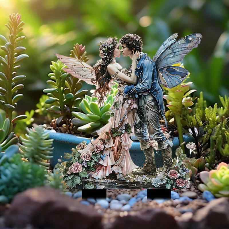 ガーデンピック かわいい プリンセス プリンス クリスマス 屋外用 庭 玄関 鉢植え 装飾 オーナメント ..